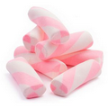 Jumbo Marshmallow Twists - Pink & White in clear cello bag with Header Card